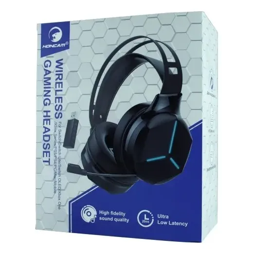 Headset Gamer Inalámbrico Honcam HC-SA202F PS5 Xbox RGB LED Blanco