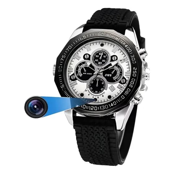 Camara Espia Mini Oculta En Reloj Elegante Pulsera 1080 Hd Color Negro