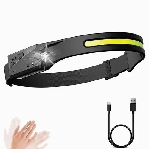 Lampara Led De Cabeza Minera Doble Recargable Usb Campismo