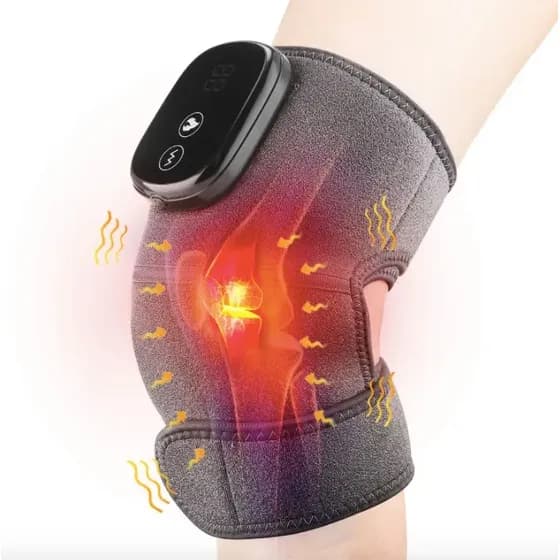 Rodillera Electrica Masaje Calor Fisioterapia Compresa Color Gris Oscuro